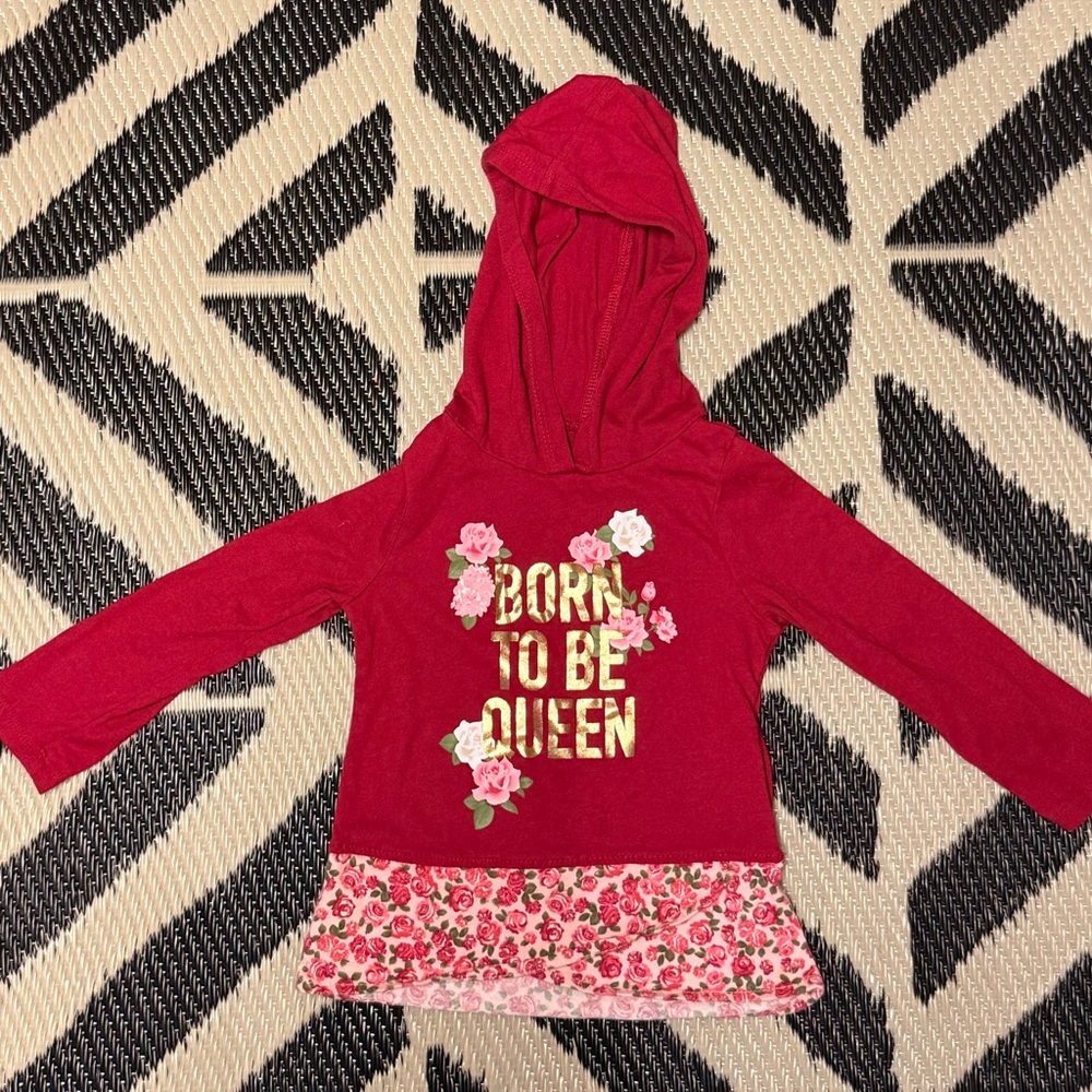 Red 'Born to Be Queen' Kids Hoodie
